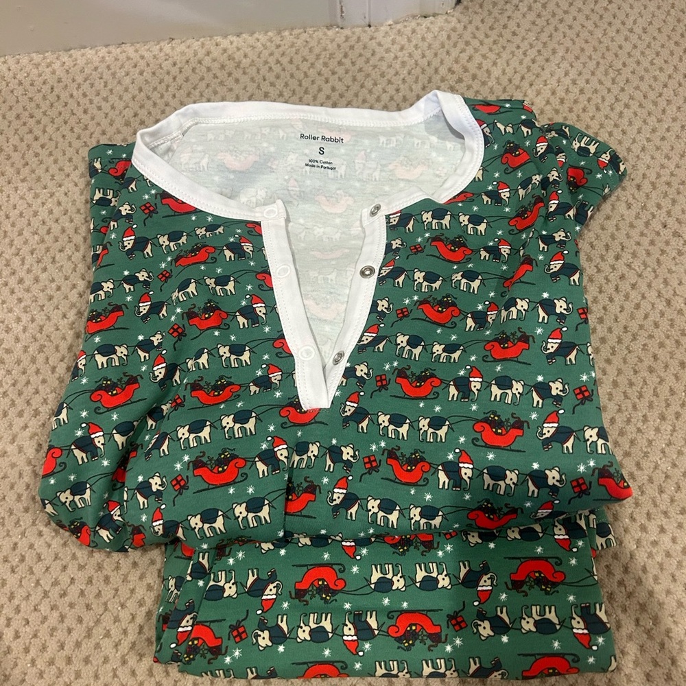 Roller Rabbit Green and Red Pajama Set